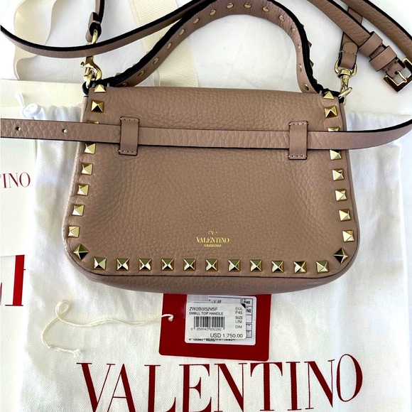 Valentino Rockstud Small Top Handle Handbag - Picture 3 of 8
